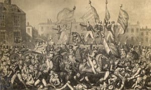 A depiction of the Peterloo massacre