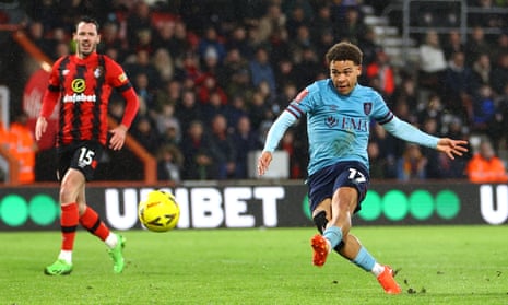 Manuel Benson fires in his second, and Burnley’s fourth, goal and his second of the game.