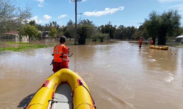 Flooding at the Namoi River at Gunnedah, NSW.