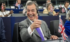 Nigel Farage in the European parliament in Strasbourg on Tuesday. He is among the parliamentâs highest earners.