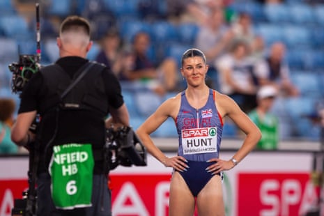 Amy Hunt before the women’s 200m semi-final at Alexander Stadium