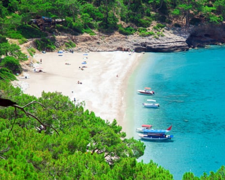 Travelers on a beach