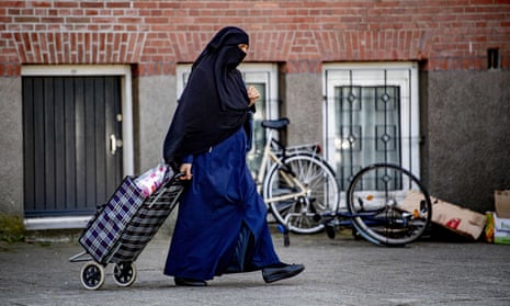 A woman wearing a niqab in Rotterdam