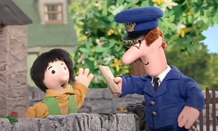 Not Japanese mafia … Postman Pat and Bill Thompson in Postman Pat and the Big Butterflies.