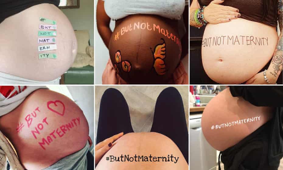 Pregnant women posted pictures of their bumps to support the #ButNotMaternity campaign
