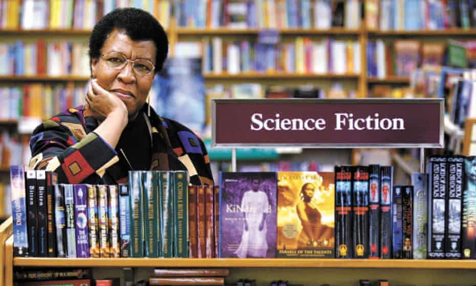 Octavia E Butler with some of her novels at University Book Store in Seattle, in 2004.