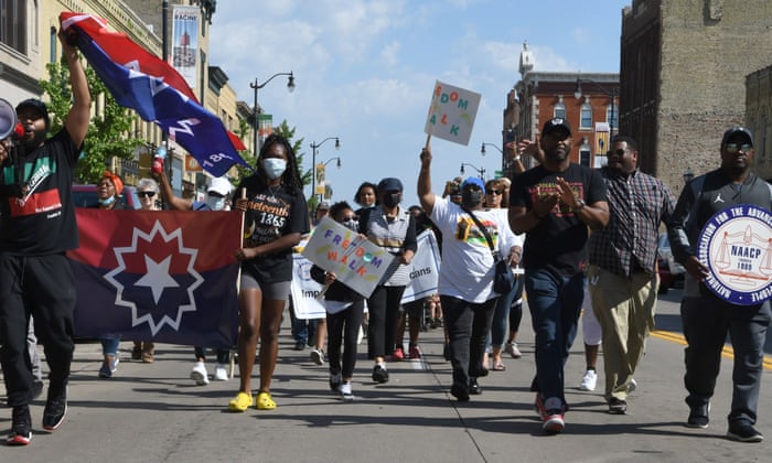 Us Marks Juneteenth After Recognizing It As Federal Holiday Us News The Guardian Racine Holiday Parade 2022