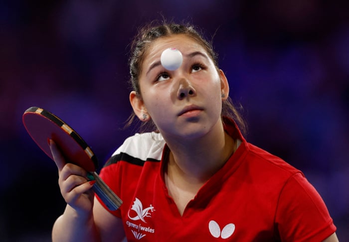 Wales' Anna Hursey in action during her match against Australia's Yangzi Lu.