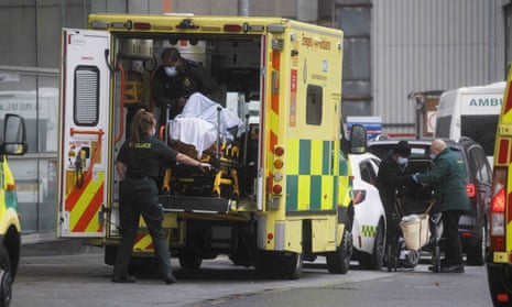 Patients arriving at the Royal London Hospital, Whitechapel, London, UK.