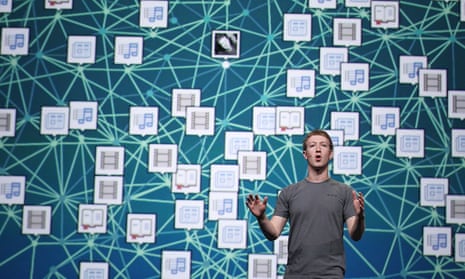 Facebook CEO Mark Zuckerberg delivers the keynote address at the F8 conference.