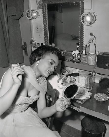 Eartha Kitt with Jinx the cat