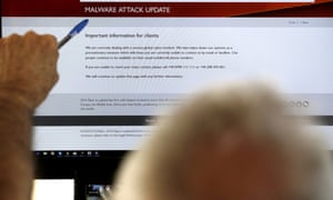 malware warningon a screen
