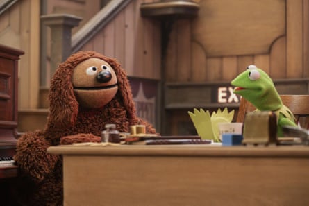 Kermit alongside Rowlf the Dog in The Muppet Show Special on Disney+.