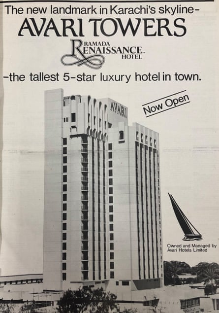 An advert for the Avari Towers hotel in Karachi.