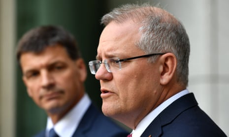 Energy minister Angus Taylor and PM Scott Morrison announced plan to boost investment in power generation.