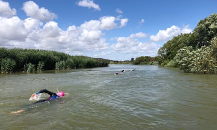 River Arun, East Sussex. Guided swim with Swimquest