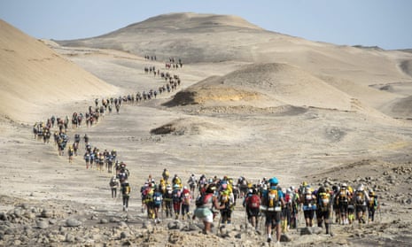 No end in sight ... competitors in the Ica desert on the first, 250km Marathon des Sables Peru last November.