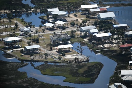 Damaged homes near Keaton Beach in Florida.