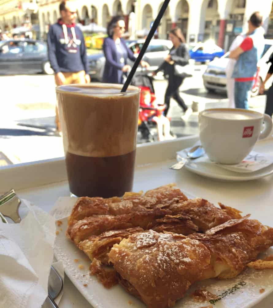 Sweet bougatsa at local bakery chain Paradosiako