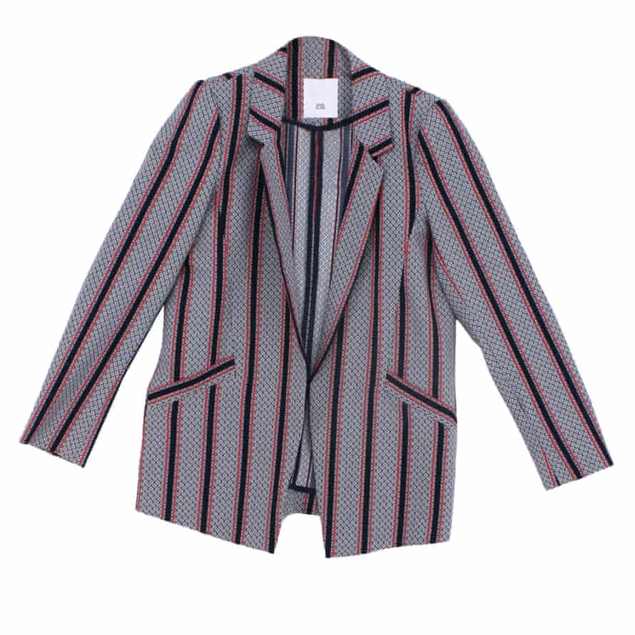 Striped grey pink navy