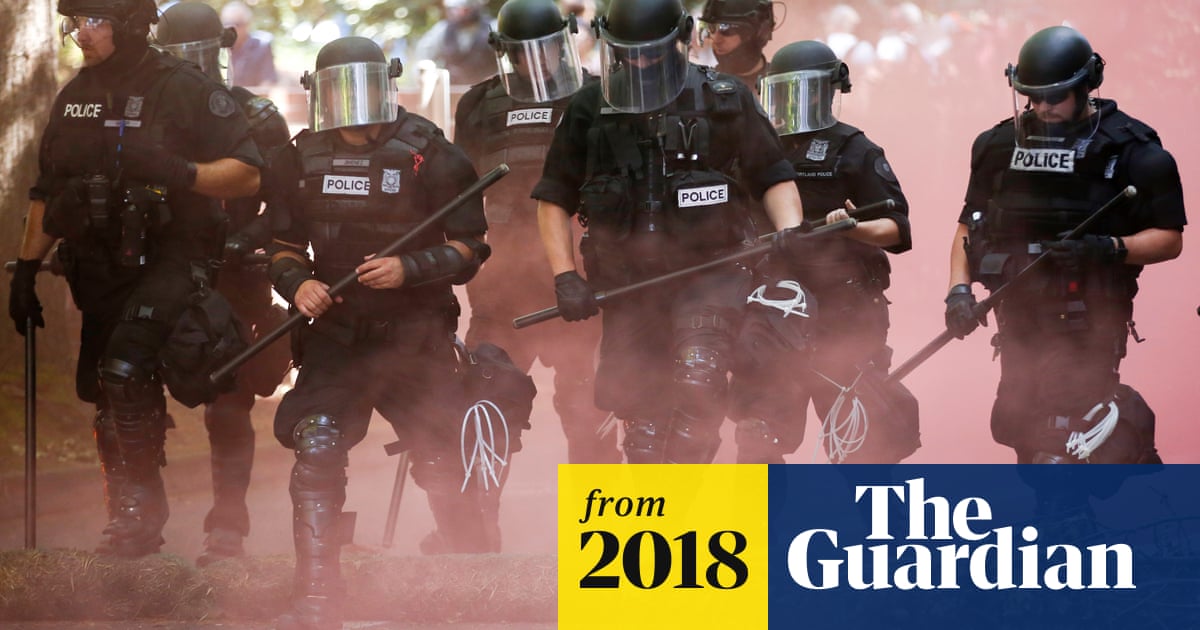 Portland far-right rally: police charge counterprotesters with batons ...