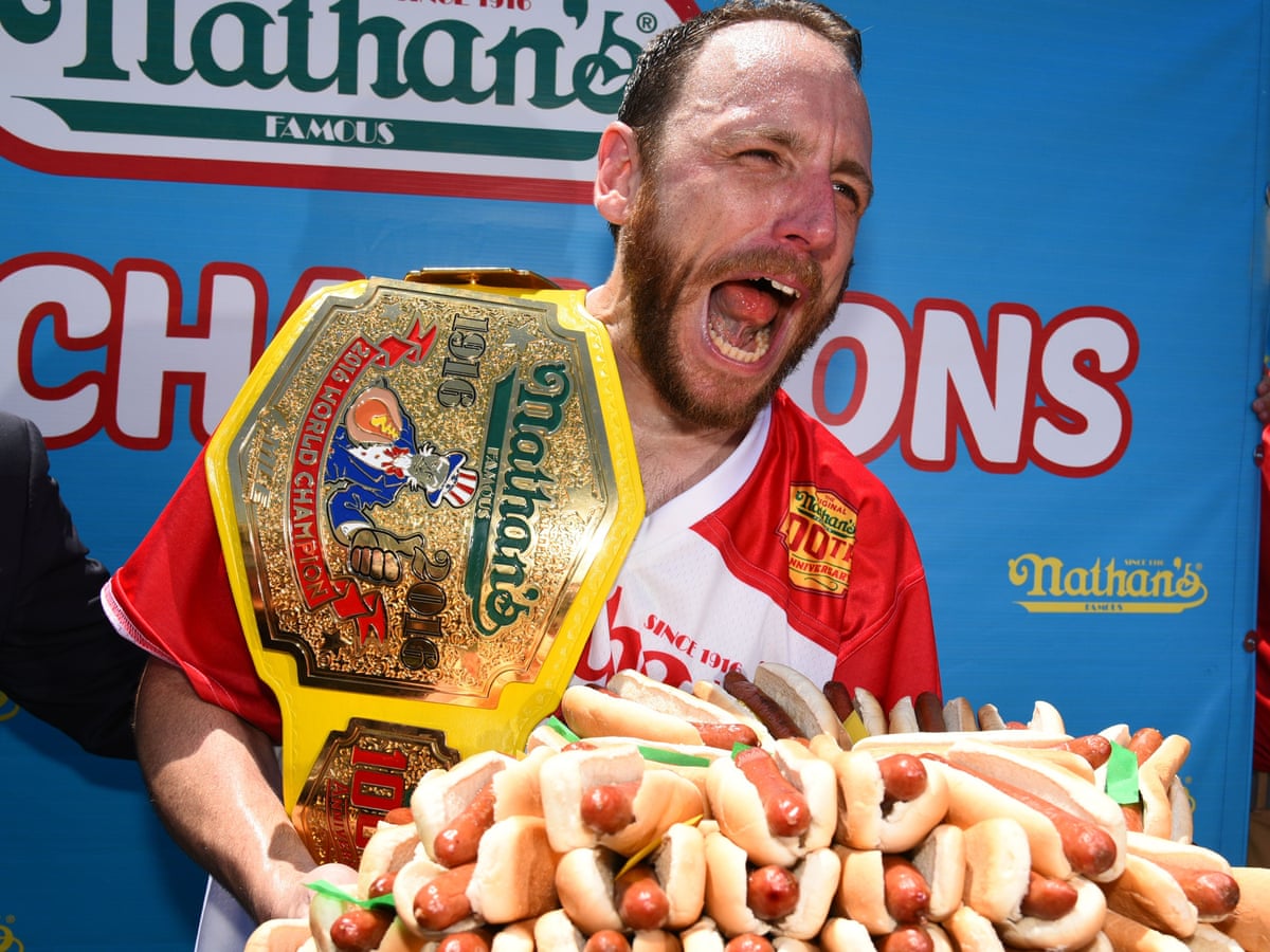 Supreme Joey Chestnut Eats 72 Hot Dogs To Win Nathan S Famous Title Us Sports The Guardian Supreme Joey Chestnut Eats 72 Hot Dogs To Win Nathan S Famous Title Us Sports The Guardian