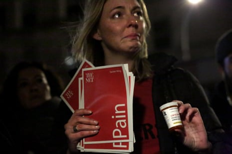 A demonstrator at a New York protest to raise awareness of prescription painkiller abuse