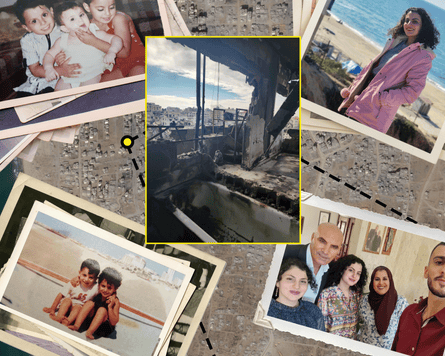 Photographs and satellite images from our article about Nour AbuShammala’s search for safety in Gaza.