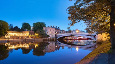 Twilight in York by the river.