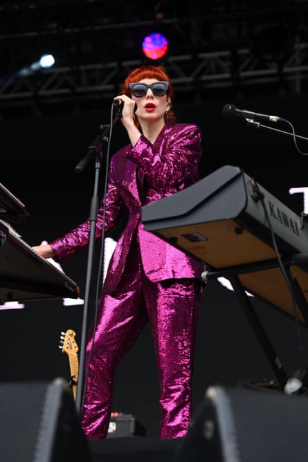 Catherine Anne Davies performing as the Anchoress in 2024.