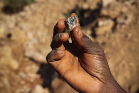A fragment of cassiterite, a tin ore mined in Kailo, Maniema, in the east of the Democratic Republic of the Congo