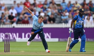 Sam Curran in action for England.