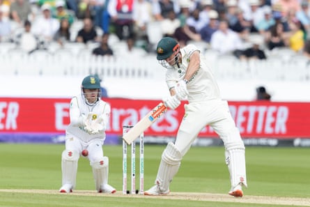 Beau Webster plays a cut shot for Australia at Lord’s