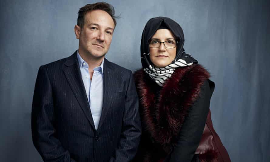 Documentary maker Bryan Fogel with Khashoggi’s fiancee, Hatice Cengiz.