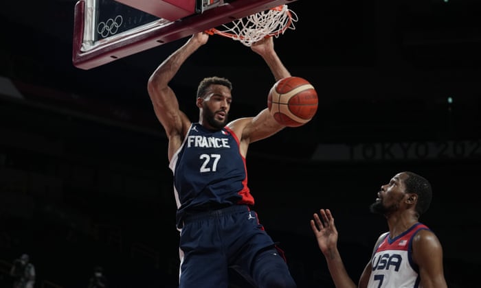 France’s Rudy Gobert scores inside, of course.
