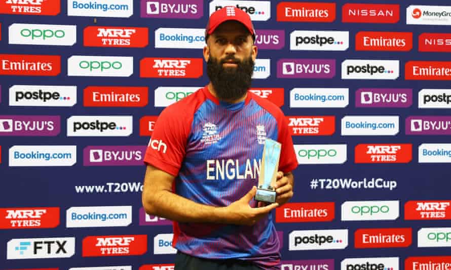 Moeen Ali of England was named player of the match against West Indies.
