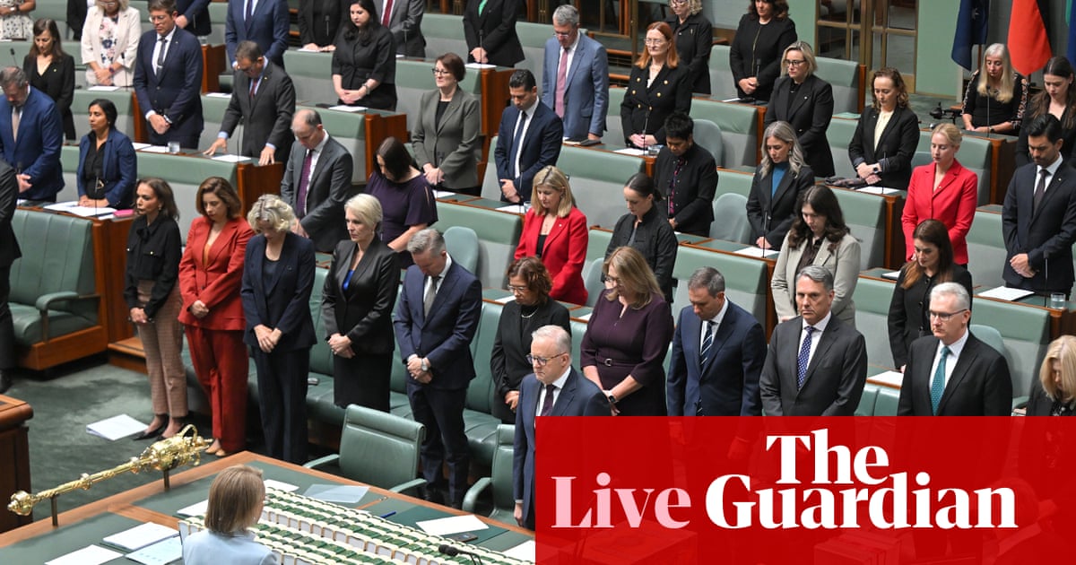 Australia news live: parliament opens with minute of silence for Bondi terror attack victims; PM tells Jewish community ‘you are not alone’