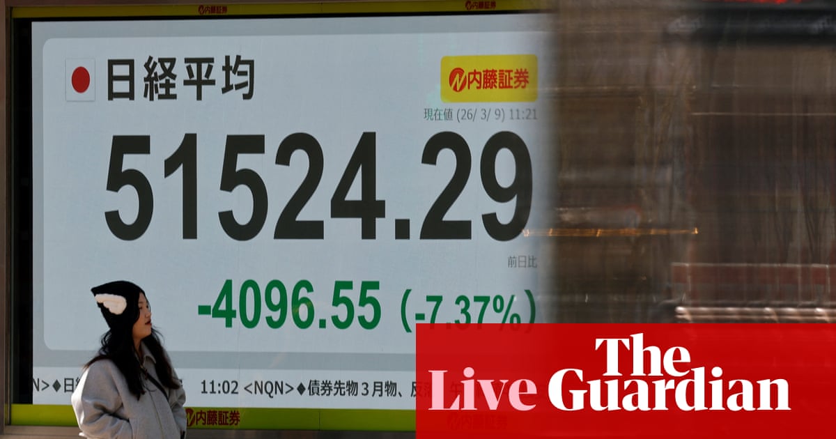 Stock markets plunge after oil surges over $100 a barrel, wiping out hopes of UK interest rate cut – business live