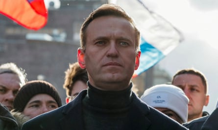 Alexei Navalny at a rally in February 2020