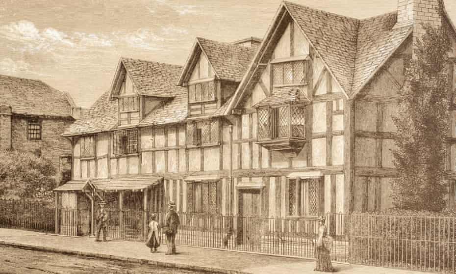 Shakespeare’s Birthplace In Stratford-Upon-Avon, England, from 1890.