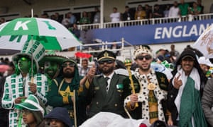 Pakistan fans watch the match against India at Edgbaston.