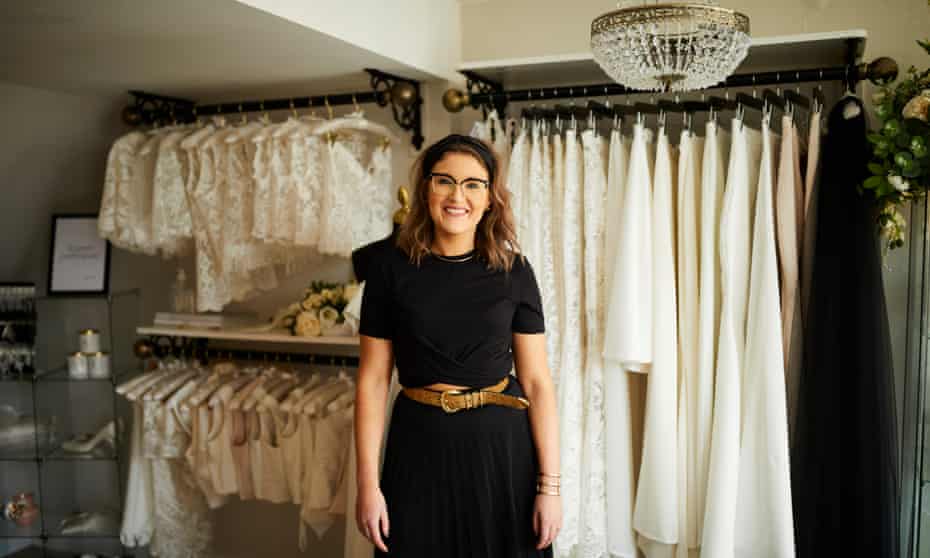 Stephanie Moran at her bridal boutique in Tadcaster, North Yorkshire.