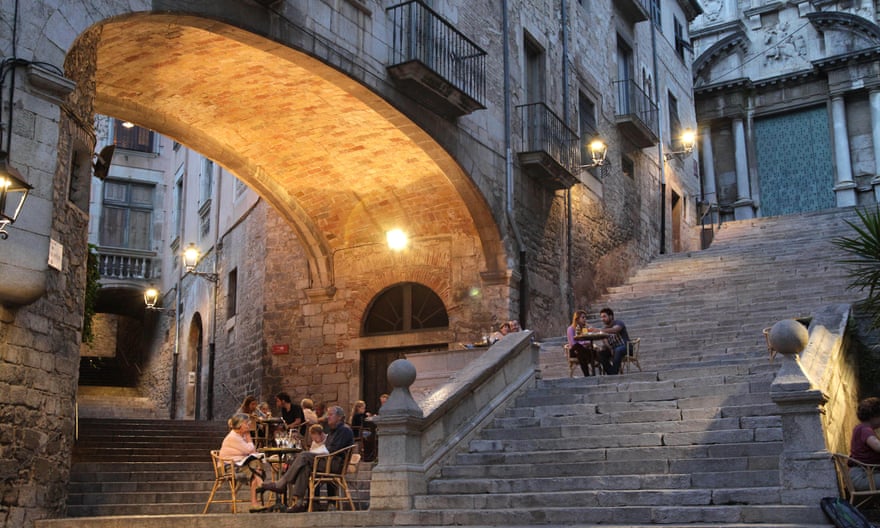 The steps of Sant Martí Sacosta, Girona, Spain
