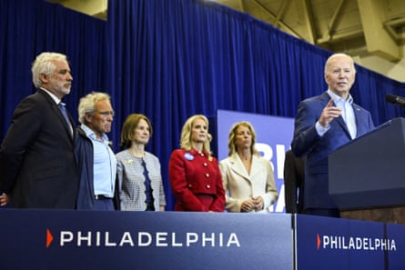Joe Biden campaigns alongside members of the Kennedy family