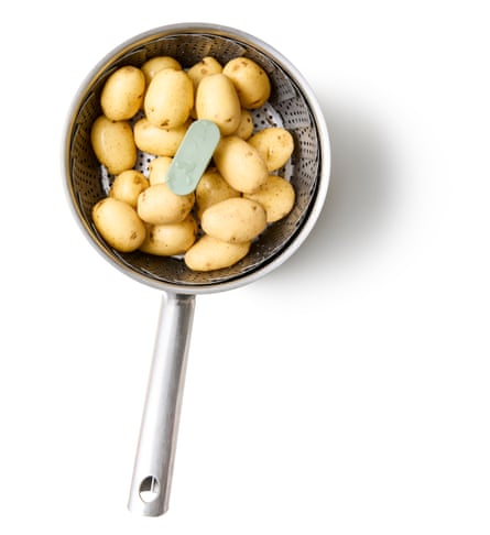 Felicity Cloake’s perfect roast new potatoes: steaming.