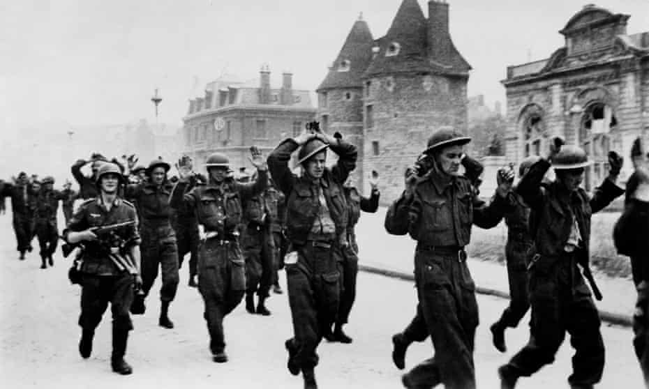 British and Canadian soldiers being taken prisoner after the 1942 raid on Dieppe.