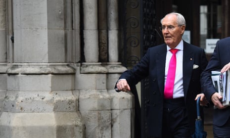 Sir Frederick Barclay, seen here in October 2019 leaving the high court after a preliminary hearing of his divorce case
