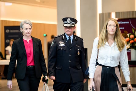 AFP assistant commissioner Stephen Nutt leaves the royal commission hearing