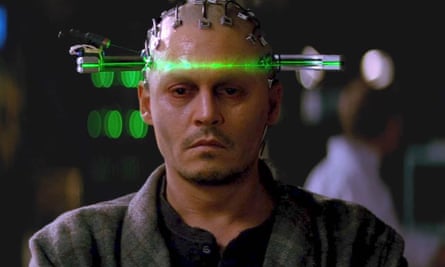 In Transcendence (2014), Johnny Depp plays an AI scientist who uploads his consciousness to a quantum computer.