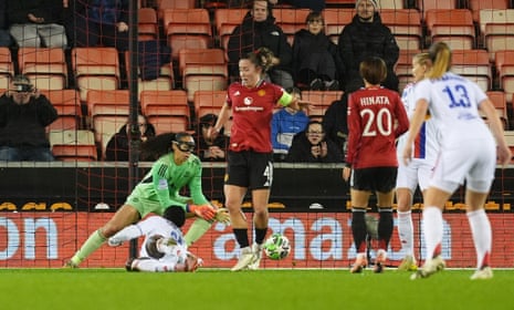 OL Lyonnes' Tabitha Chawinga scores the opener.